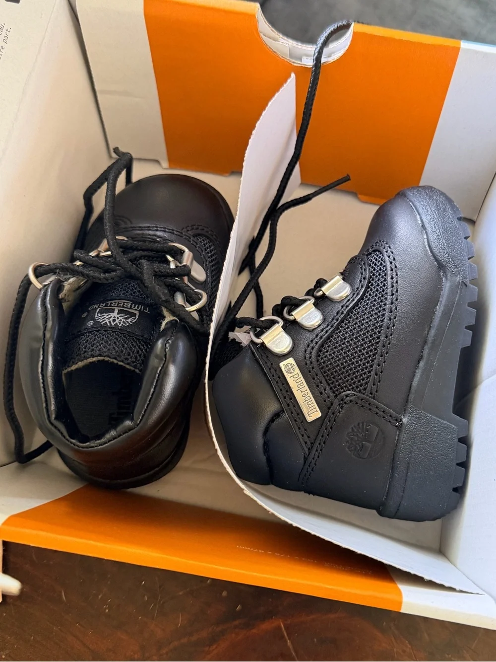 Timberland Kids Black Leather & Mesh Ankle Boot